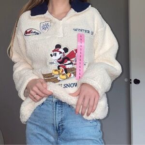 Vintage Mickey Mouse Cream Teddy Jacket
